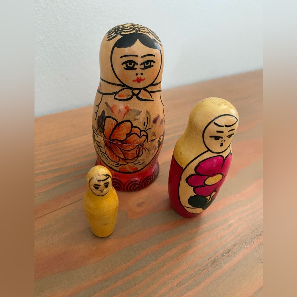 Vintage set of Soviet matryoshka dolls